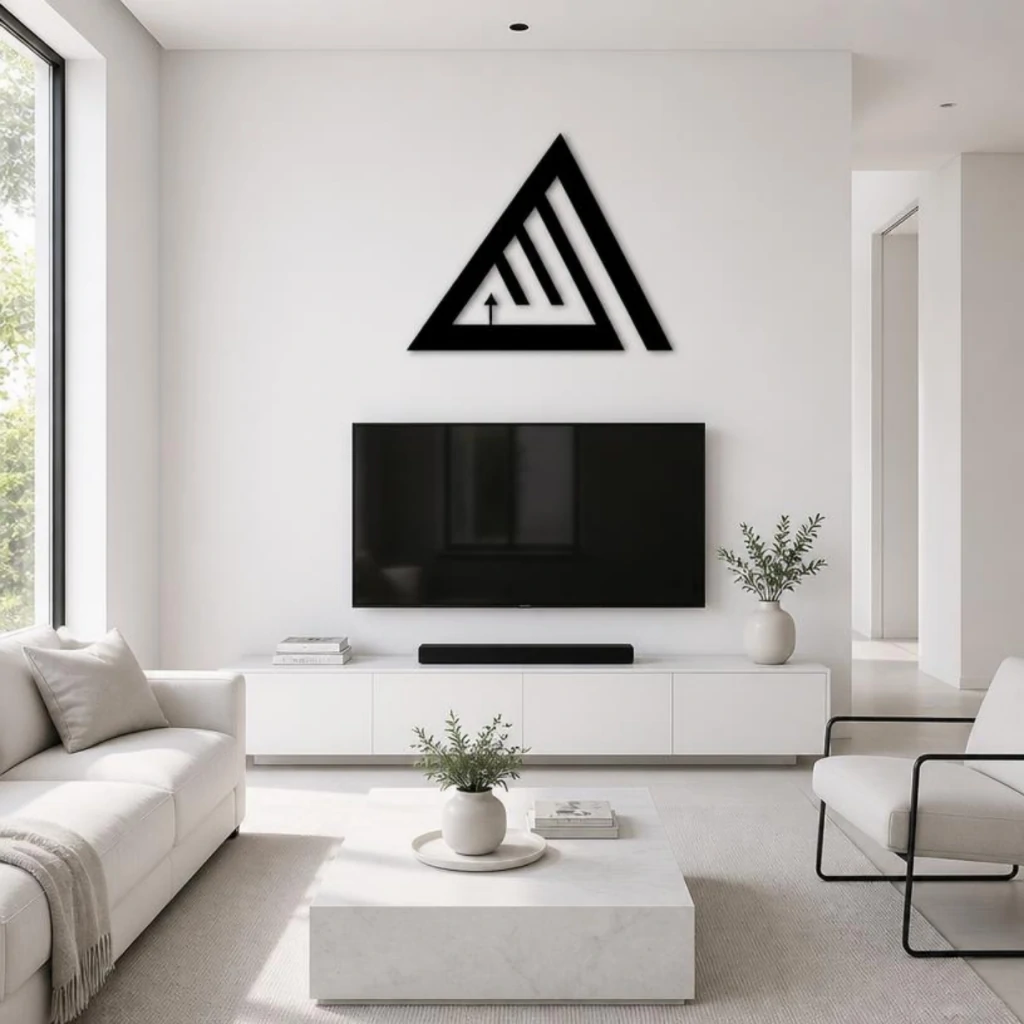 Allah Name Triangle - Kufic Calligraphy - Metal Wall Art