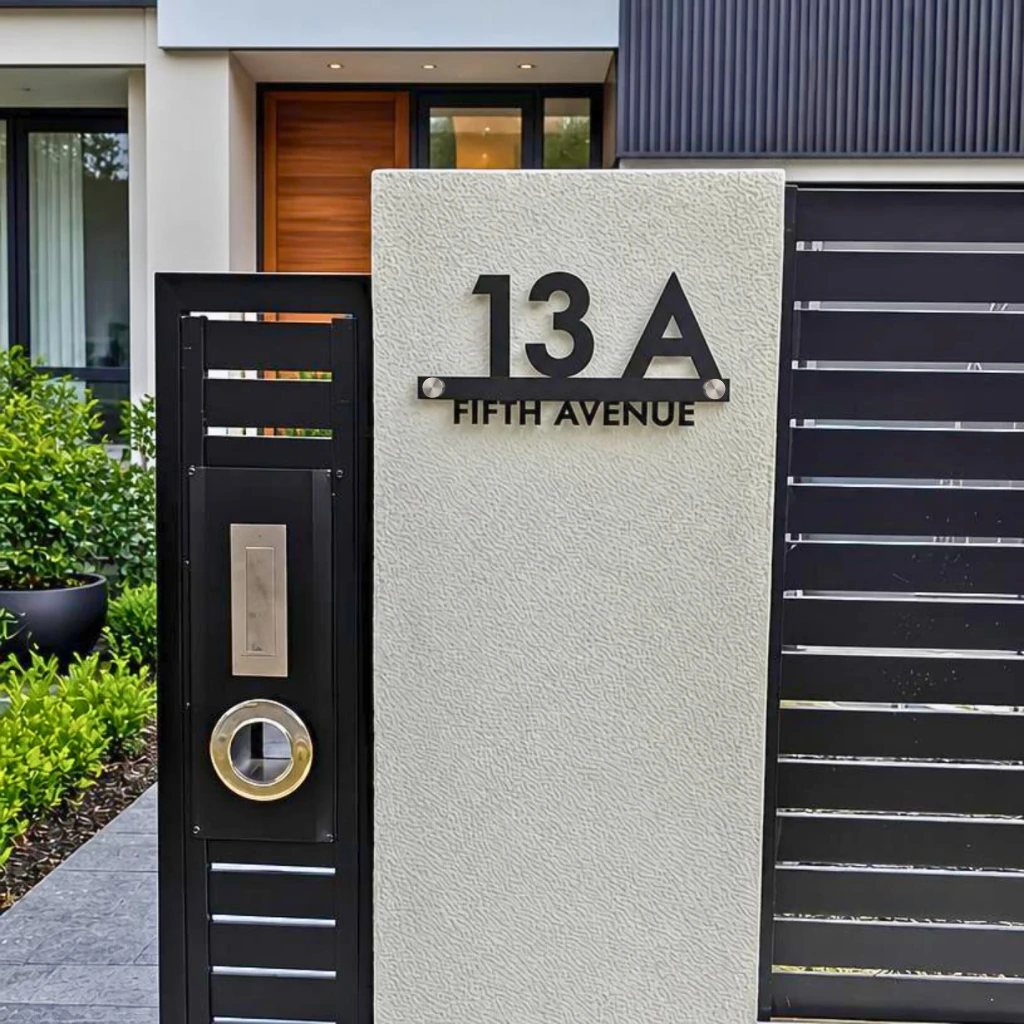 Line - Name & Numbers & Name - 18" House Number Plate PAKDM
