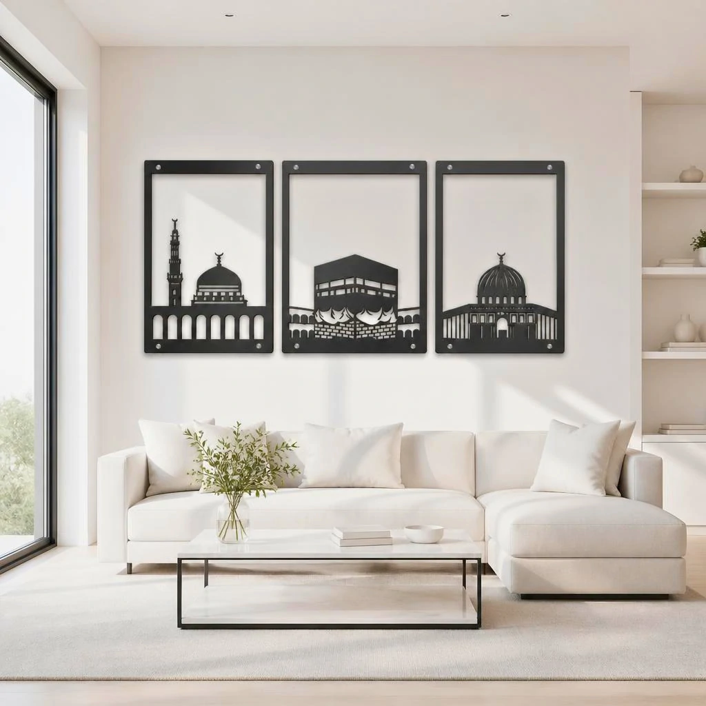 Masjid Al Haram, Al Nabawi, Al Aqsa - Metal Wall Art - PAKDM
