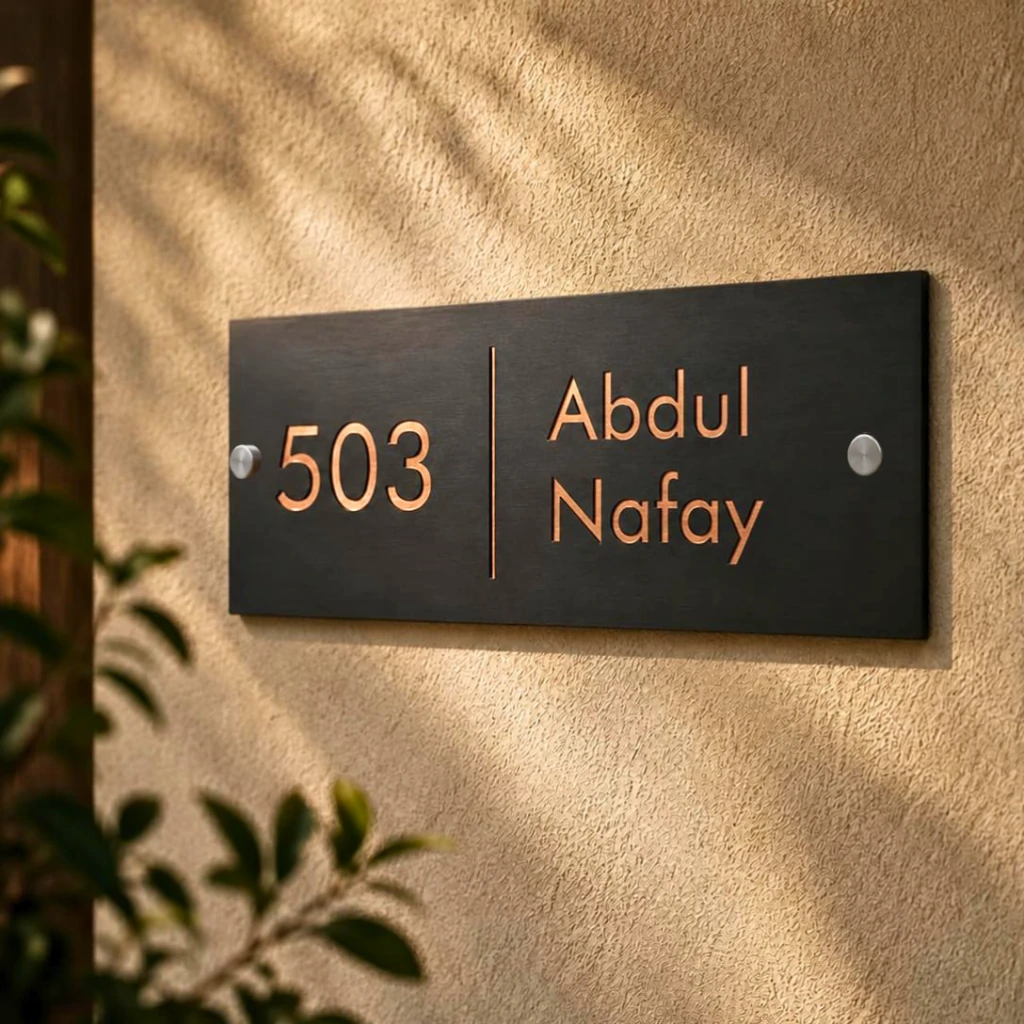 Rectangular - Horizontal - 12" x 6" - Gold - House Nameplate PAKDM Rectangular - Horizontal - 12" x 6" - Gold - House Nameplate PAKDM