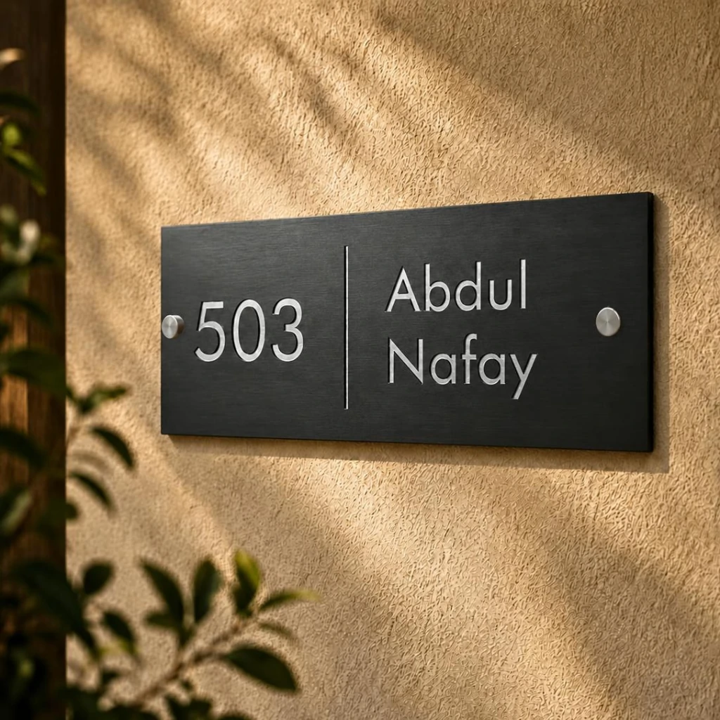 Rectangular - Horizontal - 12" x 6" - Silver - House Nameplate PAKDM Rectangular - Horizontal - 12" x 6" - Silver - House Nameplate PAKDM