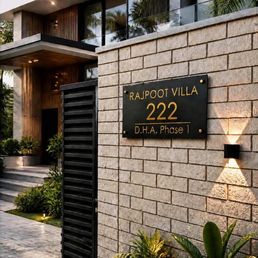 Rectangular - Horizontal - 18" x 12" - Gold - House Nameplate PAKDM Rectangular - Horizontal - 18" x 12" - Gold - House Nameplate PAKDM
