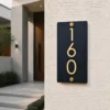 Portrait - Vertical - 6 x 12 - Gold - House Number Plate PAKDM