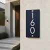 Portrait - Vertical - 6 x 12 - Silver - House Number Plate PAKDM