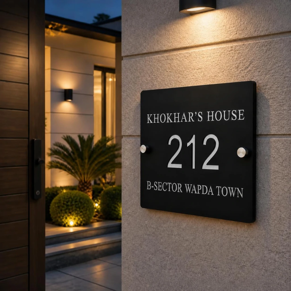 Square - 18 x 18 - Silver - House Nameplate PAKDM