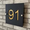 Square - 6 x 6 - Gold - House Number Plate PAKDM