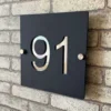 Square - 6 x 6 - Silver - House Number Plate PAKDM