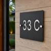 Square - 8 x 8 - Silver - House Number Plate PAKDM